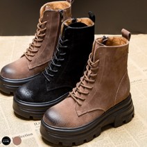 도오빠 여성 워커 부츠 가죽 키높이 앵클_와이얼