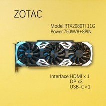 ZOTAC Geforce NVIDIA RTX2060Super 8G RTX2070 2070Super 2080 RTX2080Super 2080TI 11G 비디오 카드 그래픽, RTX2080TI 11G