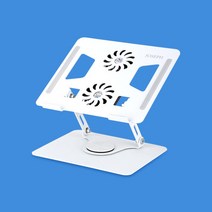 조셉 360도 회전 듀얼쿨링팬 노트북 거치대 쿨러 옵션, 쿨러타입, 화이트