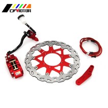 오토바이 프론트 브레이크 시스템 레버 캘리퍼 브래킷 실린더 호스 320mm 디스크 로터 혼다 CR 125 250 E, 한개옵션0