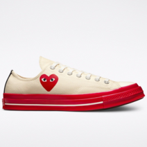 국내매장용 컨버스 CONVERSE 남성 여성 컨버스 X 꼼데가르송플레이 척70 프리스틴 A01796C 운동화 스니커즈 슈즈 신발