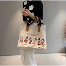 스누피 캔버스 토트백 캐릭터 미키마우스 가방