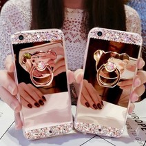아이폰 갤럭시 베어스탠드 큐빅 미러 핑거링 키링 링그립톡 12 S21 블링블링케이스, 노트10플러스, 실버