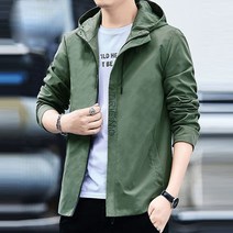 남자 간절기 자수 후드 자켓 바람막이 점퍼 WI109J