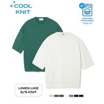 커스텀어클락 쿨 린넨 라이크 라운드 숏 슬리브 니트 7칼라 COOSKT046