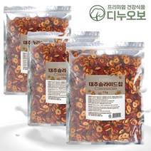 대추슬라이스 칩 건조 말린 대추채 영양간식 1kg, 3팩(3kg)