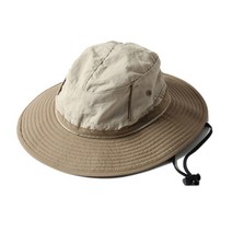 남녀공용 챙넓은 캠핑 아웃도어 버킷햇, 베이지브라운