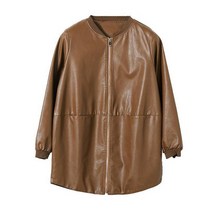 jmi 봄가을 가죽자켓 여성가죽자켓코트 레더쟈켓여성빅사이즈