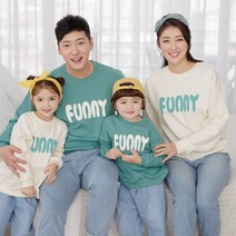 퍼니멜로우 맨투맨 가족티 봄 커플 가족티셔츠 돌 촬영 가족사진의상