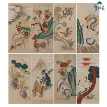 서수영모도 8폭 1 민화 도안 본 민화그리기 본그림 공모전 취미 원데이클래스 수업자료 민화본, 서수영모도(2), 고급 닥순지, 원본사이즈(추천)