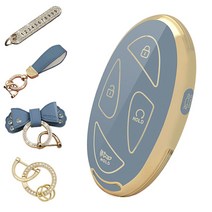 루루형제 차 키케이스 스마트 TPU 키커버 키홀더 키링 디올뉴 그랜저 GN7 코나 SX2 아이오닉6, 스카이그레이, AH-10, 키케이스+번호키링+가죽스트랩+가죽리본키링