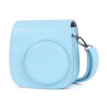 카메라 슬링백 백팩 가방 인스턴트 필름 가죽 커버 휴대용 인스턴트 보호 케이스 숄더 스트랩, 푸른