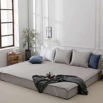 [아이닉스] 순면 누빔 패밀리침대 패드 260 x 200(SS+Q), 색상:화이트