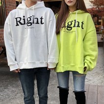 이브레이 커플 시밀러룩 남녀공용 라잇 오버핏 기모 후드티