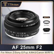 호환용 렌즈Sony E-Nikon Z 렌즈 용 25mm F2 APS-C 프레임 수동 초점 Canon M R M43 Fuji X Leica Sigma L, 05 후지 xf