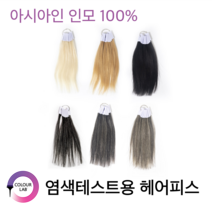 컬러연구소 염색 탈색테스트 헤어피스 6종 (백모 브라운 자연모 새치모30% 50% 75%), 링 타입