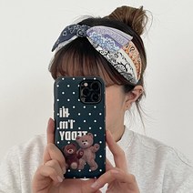 보헤미안 왕리본 와이드 페이즐리 반다나 머리띠