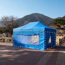 프리미엄 캐노피 천막 2X2 3X2 3X3 벽면 바람막이 창문 가림막 벽면가방 포함, P일체투명4벽면 2X2:베이지