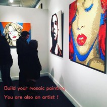 명화퍼즐 3D퍼즐 블록 도트 커스터마이즈 픽셀 아트 모자이크 그림 개인 창조적 개 스터드 건축물 레고 호환 셋트 위인전, DIY Frameless