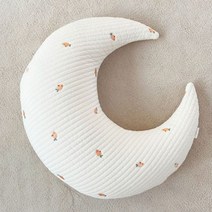 [돗투돗x마롤로뜨] 누빔 자수 달쿠션 수유쿠션 등쿠션 아기 베개 애착인형 신생아, 누빔자수달쿠션(커버+속통)_캐롯로뜨