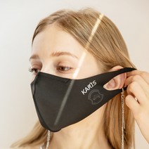 숨쉬기편한 데일리 골프 스포츠 발수가공 연예인 비말차단 패션마스크(단품 키트) 카리스몬타포네, 더블키트, 카리스 카퍼 블랙, L