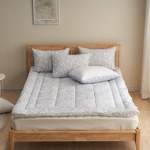 더와이 민들레 스노우리플 쿨링 시원한 여름 침대 패드 토퍼 Q, 그레이