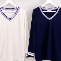 퍼플 요꼬 브이 긴팔티 302N950S 빅사이즈 여성의류