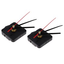 GHSHOP 포인터 DIY 및 수리 블랙 레드 포인터와 2x 자동 벽 시계 운동, 플라스틱