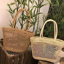 여자 여름 왕골 라탄백 방콕 휴양지 여행가방 토트백