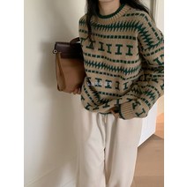 부드러운 스웨터 여성 가을과 겨울 느슨한 겉옷 게으른 스타일 새로운 레트로 일본식 느슨한 편지 마름모 탑