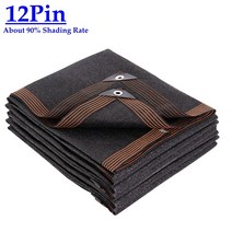 TPU창 패널 두꺼운 12 핀 90% 차양 비율 자외선 방지 HDPE 검은 그물 야외 퍼걸러 자동차 차고 캐노피 태양 음영, [01] 12PIN Black Net
