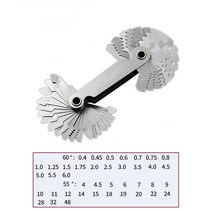 탄소강 기어 톱니 나사 피치 게이지 미국 플러그 측정 도구 55/60 도 미터법 인치, [03] 40pcs-cm inch