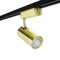 더쎈 LED COB 레일 스포트 10W 골드 스팟조명 갤러리 램프 일체형 의류매장 집중형 갤러리 조명 각도조절 전시회 미술관 주방 식탁 포인트조명 카페 메뉴판조명 스포트라이트 원형, 골드-전구색