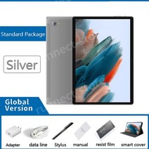 글로벌 펌웨어 탭 A8 안드로이드 태블릿 12GB 2022 GB 지원 듀얼 와이파이 SIM 카드 5G 네트워크 10 인치 태블릿 512 mAH 태블릿 PC 8800, 4GB 64GB, 실버 패키지