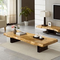 [마루엔개비]순 통원목 좌식테이블 좌탁, 220 사이즈