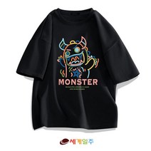 세계일주 여름 남녀공용 편한 순면 반팔 루즈핏 라운드 반팔티 티셔츠