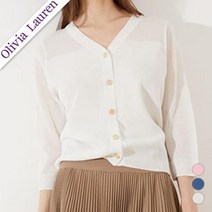 올리비아로렌 HC04 V넥 메탈 가디건 VOBBC3M4321