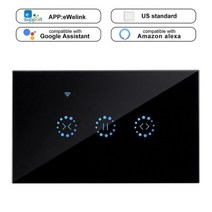 스마트 자동커튼 Ewelink 스마트 커튼 모터 전기 블라인드 WiFi 스위치 터치 APP 음성 제어 Alexa Echo Goo, 02 US Type Black