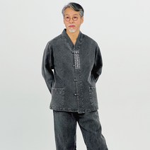 생활한복 개량한복 이중지 단품 남성 여성 남자 여자 공용 봄 가을 40년 전통 국내제작 면100% 먹색
