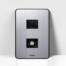 세련메탈 간편연결 실버 1개용 CATV2방+8P 랜선콘센트 인테리어스위치커버 배전차딘기, 1개