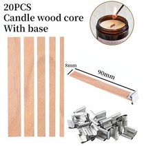 양초 캔들 심지20PCS Wooden Candles Wick with Sustainer Core DIY Making Kit Supplies Handmade Soy Par, 02 8x90mm