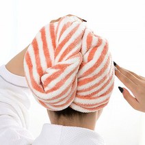 PKFARM 여성 극세사 머리수건 빨리 마르는 모자형 헤어 타올 장발 긴머리 수건, FREE 브라운