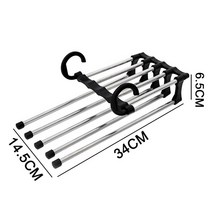 행거옷걸이 5 in 1 바지 선반 옷걸이 주최자 다기능 옷장 수납 StainlessSteel Magic Trouser Hanger, [07] classic black