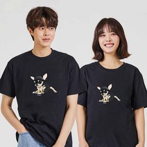 치와와 반팔티 인쇄티셔츠 디지털프린팅 오버핏