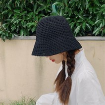20대여자 해수욕장 바캉스룩 그물망 니트 버킷햇 캠핑모자 나들이용 캐주얼룩 나들이