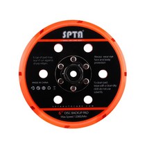 폴리셔 광택기 연마패드 폴리싱머신 SPTA 5 인치 6 백킹 플레이트 후크 및 루프 이중 작동 용 열 방출 구멍 포함 DA Polisher 125mm 150mm, [02] 6 Inch (150mm)