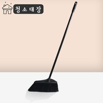 청소대장 로비프로 빗자루 올블랙 플라스틱 실외 미용실 업소용 현관 마당 청소