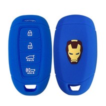 카포카 현대 I30 PD(16년형 이후~) 신형4버튼 실리콘 스마트키케이스 키홀더, 실리콘케이스Type 2_블루