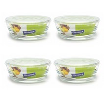 글라스락 샐러드볼 원형 유리 밀폐용기, 650ml, 4개
