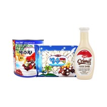 팥빙수재료 빙수세트 A 기본세트 팥 연유 떡, 1세트